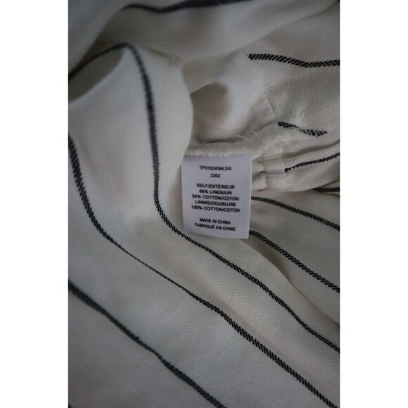 Derek Lam 10 Crosby Women Sz 12 Ivory Maya Pinstripe Twist-Front Maxi Dress - Picture 6 of 14